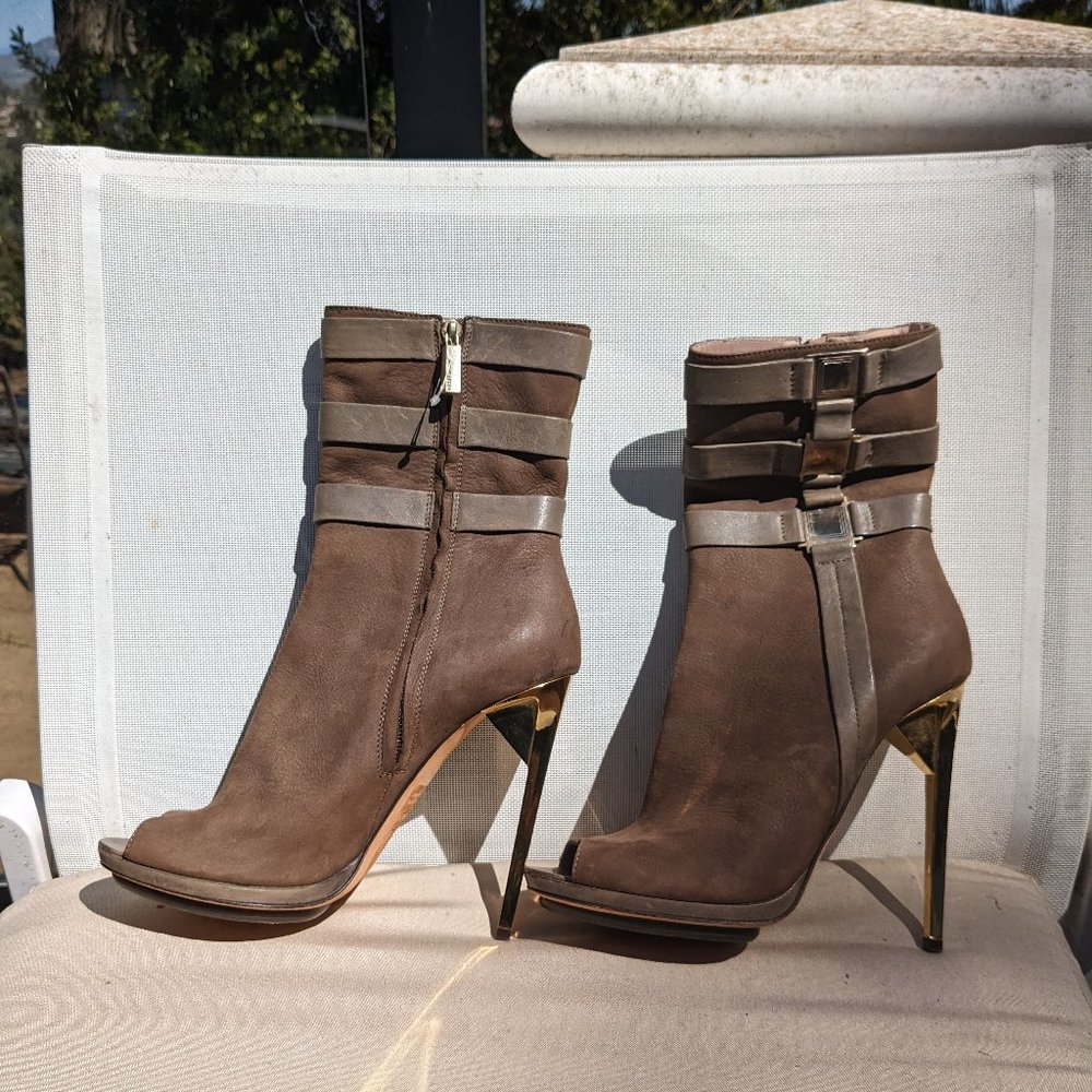Herve Leger Beige Ankle Booties